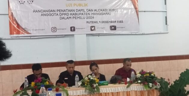 KPU Kabupaten Manggarai Gelar Uji Publik Rancangan Penataan Dapil