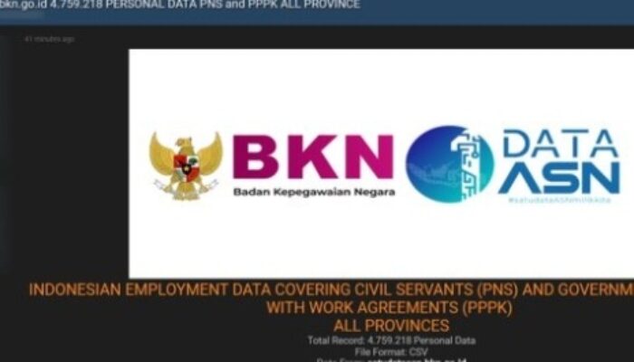 Data ASN BKN  Diduga Bocor: Pelaku Klaim Jual 4,7 Juta Data di Forum Hacker